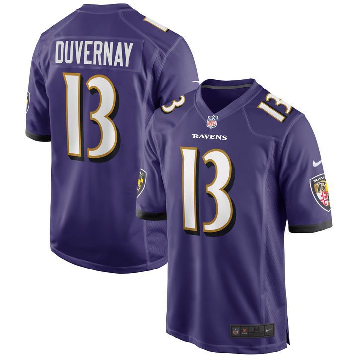 Men Baltimore Ravens 13 Devin Duvernay Nike Purple Game NFL Jersey